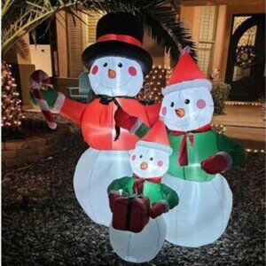 🆕6FT Christmas Inflatable Snowman Family Navidad Blow Up Outdoor Decoration